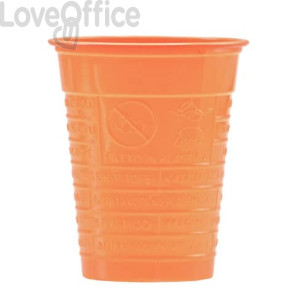 Bicchieri 200 ml R marcato in polistirene Dopla arancione (conf.100)