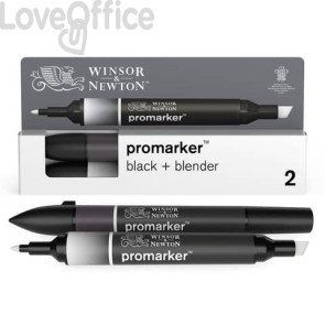 Set pennarello Promarker Nero doppia punta + pennarello blender Winsor&Newton