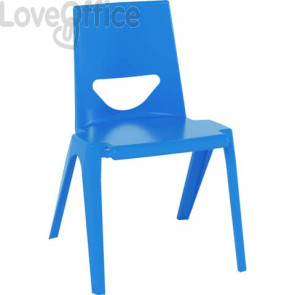 Sedia per banco in PPL riciclato 41x41x38 cm Motris Blu cielo EN-ONE4SK