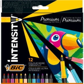 Pennarelli con grip BIC Intensity Premium tratto 0,73 mm - colori assortiti - 977891 (conf.12)