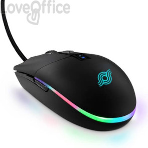Mouse ottico con cavo da gaming 6 pulsanti - retroilluminazione RGB in 10 colori Media Range Nero - MRGS202