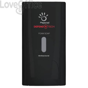 Dispenser antibatterico per sapone in schiuma Defend Tech - 22x11,6x13,9 cm - capacità 0,5 L Papernet Nero