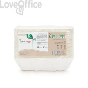 Vaschetta patatine bio-compostabile ecoCanny Take Away Bianco 173x123x40 mm - ECO-T12PCA (conf.50)