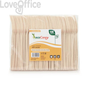 Forchette monouso in legno di betulla bio-compostabili ecoCanny ECO'CA160F (conf.100)