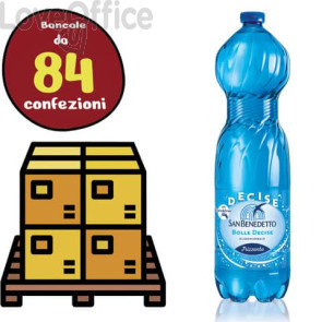 Bancale 84 confezioni da 6 bottiglie da 1,5 L di Acqua Minerale Frizzante San Benedetto