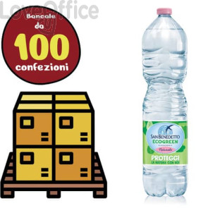 Bancale 100 confezioni da 6 bottiglie Ecogreen da 1,5 L di Acqua Minerale Naturale San Benedetto