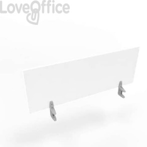 Pannello divisorio in melaminico Bianco per scrivanie singole 120xh.42 cm linea Practika Quadrifoglio - CODI120-BA
