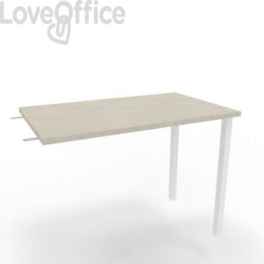 Dattilo scrivania sospeso piano cemento 100x60xh.75 cm gamba sezione quadrata in acciaio Bianco Practika ECDM100-CL-I