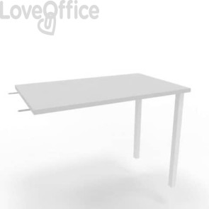 Dattilo scrivania sospeso piano Grigio 100x60xh.75 cm gamba sezione quadrata in acciaio Bianco Practika ECDM100-GR-I