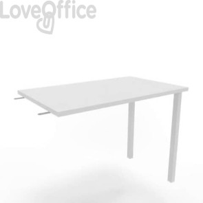 Dattilo scrivania sospeso piano Bianco 80x60xh.75 cm gamba sezione quadrata in acciaio Bianco Practika ECDM080-BA-I