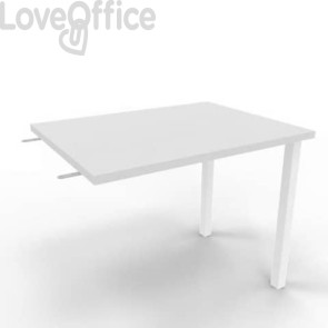 Dattilo scrivania sospeso piano Grigio 80x60xh.75 cm gamba sezione quadrata in acciaio Bianco Practika ECDM080-GR-I