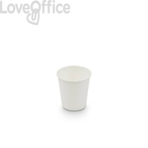Bicchieri da caffè compostabili in cartoncino a dispersione acquosa Bianco ecoCanny 90 ml (conf.50)