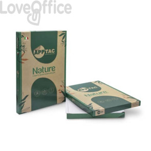 Etichette autoadesive Bianche Nature in carta riciclata AppTac  105x74 mm - 8 et./foglio - 100 fogli - NAT0512 (800 etichette)