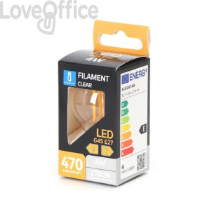 Lampadina a filamento LED luce calda 4W G45 - E27 - 470 lumen Aigostar ø45xh.73mm - B10106AM9