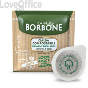 Caffè in cialda compostabile ESE 44 mm Caffe Borbone qualità Dek - 44BDEK100N (conf.100)