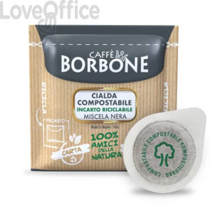 Caffè in cialda compostabile ESE 44 mm Caffe Borbone qualità Nera - 44BNERA100N (conf.100)