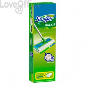 Starter Kit catturapolvere Swiffer MAXI - XXL - Verde - scopa + 8 panni
