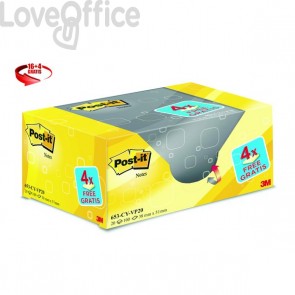 Foglietti Post-It® Notes Giallo Canary™ Value Pack - 38x51 mm - Giallo Canary - 653Cy-Vp20 (Conf.20)