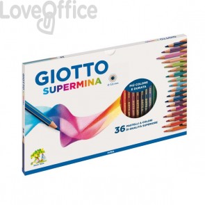 Pastelli colorati GIOTTO Supermina assortite - 3,8 mm - da 3 anni in poi (conf.36)