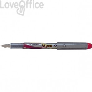 Stilografica usa e getta - rosso - media - V Pen Silver Pilot