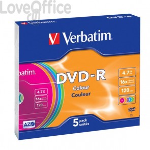 DVD Verbatim - DVD-R - 4,7 Gb - 16x - Slim case - 43557 (conf.5)
