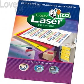 Etichette Copy Laser Fluorescenti - con angoli arrotondati - 99,1x67,7mm - Verde - Prem.Tico Las/Ink/Fot - LP4FR-9967 (560 etichette)