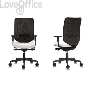 sedia ergonomica di pelle bianca per ufficio