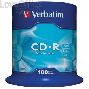CD Verbatim - CD-R - 700 Mb - 52x - Extra Protection - Spindle (conf.100)