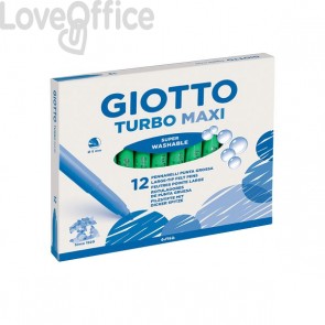 Pennarelli Turbo GIOTTO - Turbo Maxi punta larga - 1-3 mm - Verde chiaro (conf.12)