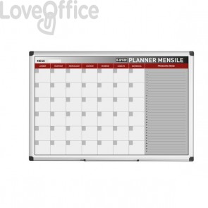 Lavagne planning Bi-Office laccata - mensile - 90x60 cm - GA03267170