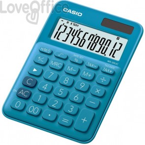 Calcolatrice da tavolo MS-20UC a 12 cifre Casio - Blu - MS-20UC-BU