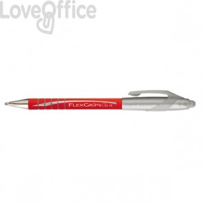 Penne a sfera a scatto Flexgrip Elite Paper Mate - 1,4 mm - Rosso (conf.12)