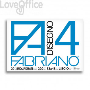 Album disegno Fabriano F4 - Liscio riquadrato - 33x48 cm - 220 g/mq - 20 fogli
