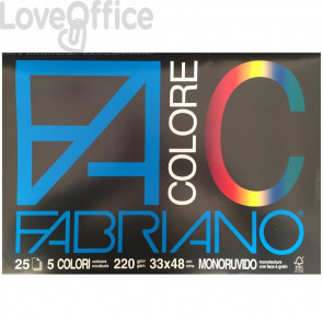Blocco Fabriano Colore - 33x48 cm - Assortito - 220 g/m² - 25 fogli