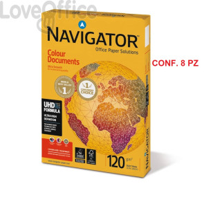 Carta per fotocopie Colour Documents Navigator - Risme Carta A4 - 120 g/m² (conf.8)