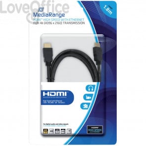 Cavo di collegamento Media Range HDMI ad alta velocità con Ethernet contatti dorati 18 Gbit/s - MRCS156