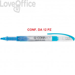 Evidenziatore a penna Q-Connect 1-4 mm Blu KF00399 (conf.12)