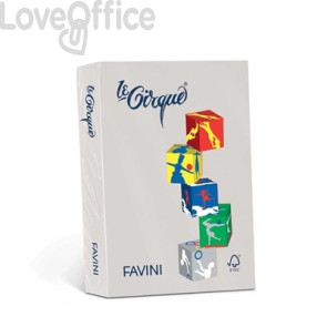 Risma carta colorata Le Cirque Favini - A4 - 80 g/m² - Grigio (risma da 500 fogli)