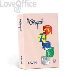 Risma carta colorata Le Cirque Favini - A4 - 80 g/m² - salmone (risma da 500 fogli)