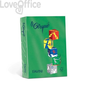 Risma carta colorata Le Cirque Favini - A4 - 80 g/m² - Verde bandiera (risma da 500 fogli)