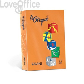 Risma carta colorata A4 Le Cirque Favini - A4 - 80 g/m² - Arancio tropico (risma da 500 fogli)