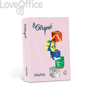 Risma carta colorata Le Cirque Favini - A4 - 80 g/m² - Rosa (risma da 500 fogli)