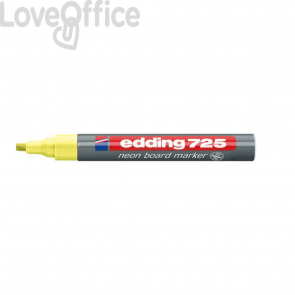 Pennarello per lavagna neon giallo - Edding 725 fluo - scalpello - 2-5 mm