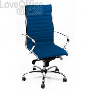 sedia ufficio blu in fili di luce modello POLLUX