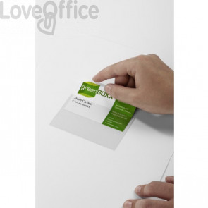 Tasche Adesive con Inserto in Cartoncino DURABLE POCKETFIX® - F.to biglietti da visita 5,7x9 cm - trasparente (conf. 10 pezzi)