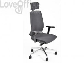sedia operativa grigia in polipropilene per ufficio