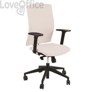 sedia ergonomica di pelle bianca