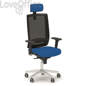 Poltrona ufficio ergonomica KIND UNISIT - ignifugo - Blu - KIPGN/IB