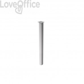 Supporto metallico per raccordo angolare scrivania Artexport Presto Ø 6 cm - H. 69,5 cm - grigio alluminio