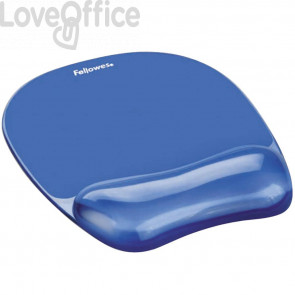Mousepad con poggiapolsi Crystal Gel Fellowes - Azzurro - 23,5x23x1,5 cm - 9114120